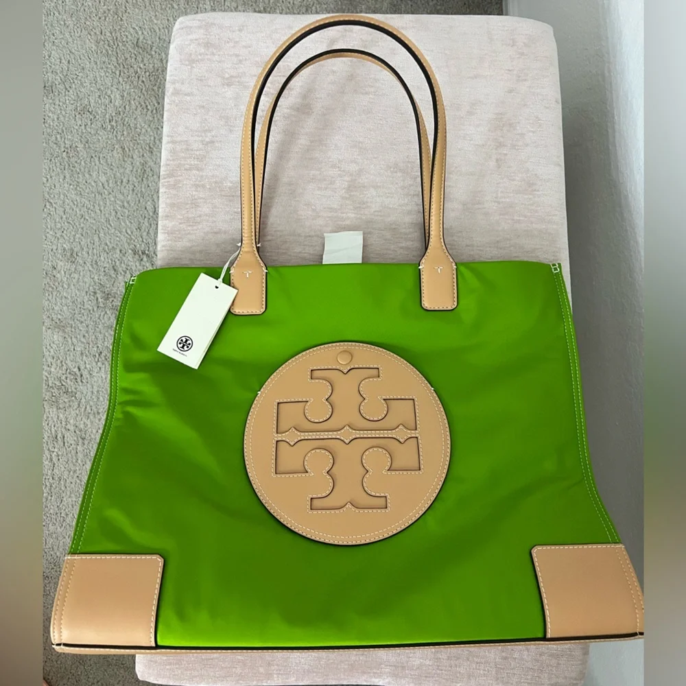 Tory Burch Ella Tote In Wheatgrass - Picture 1 of 3